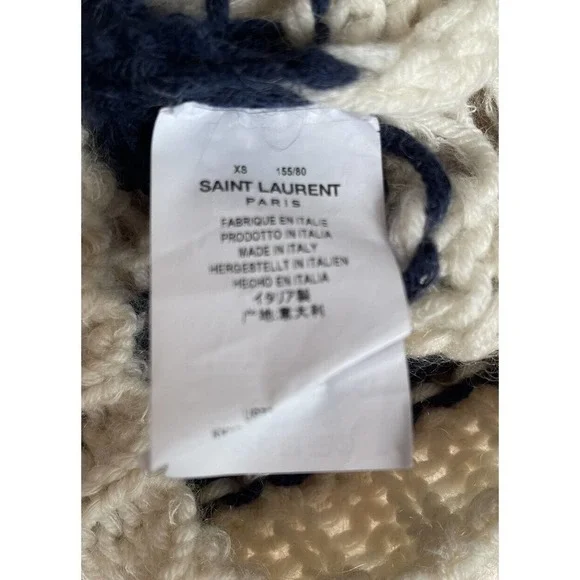 Saint Laurent Navy and White Striped Sweater